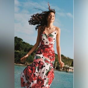 Farm Rio For Anthropologie Riviera Eyelet Maxi Dress Floral Size 6